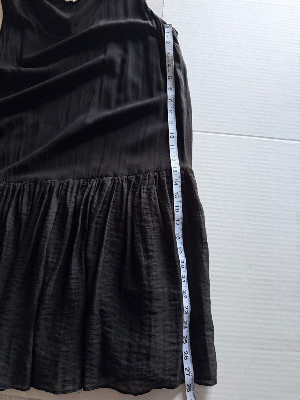 ODDY Black Sleeveless Swing Mini Dress with Ruffle Hem 100% rayon 2XL - Picture 9 of 11